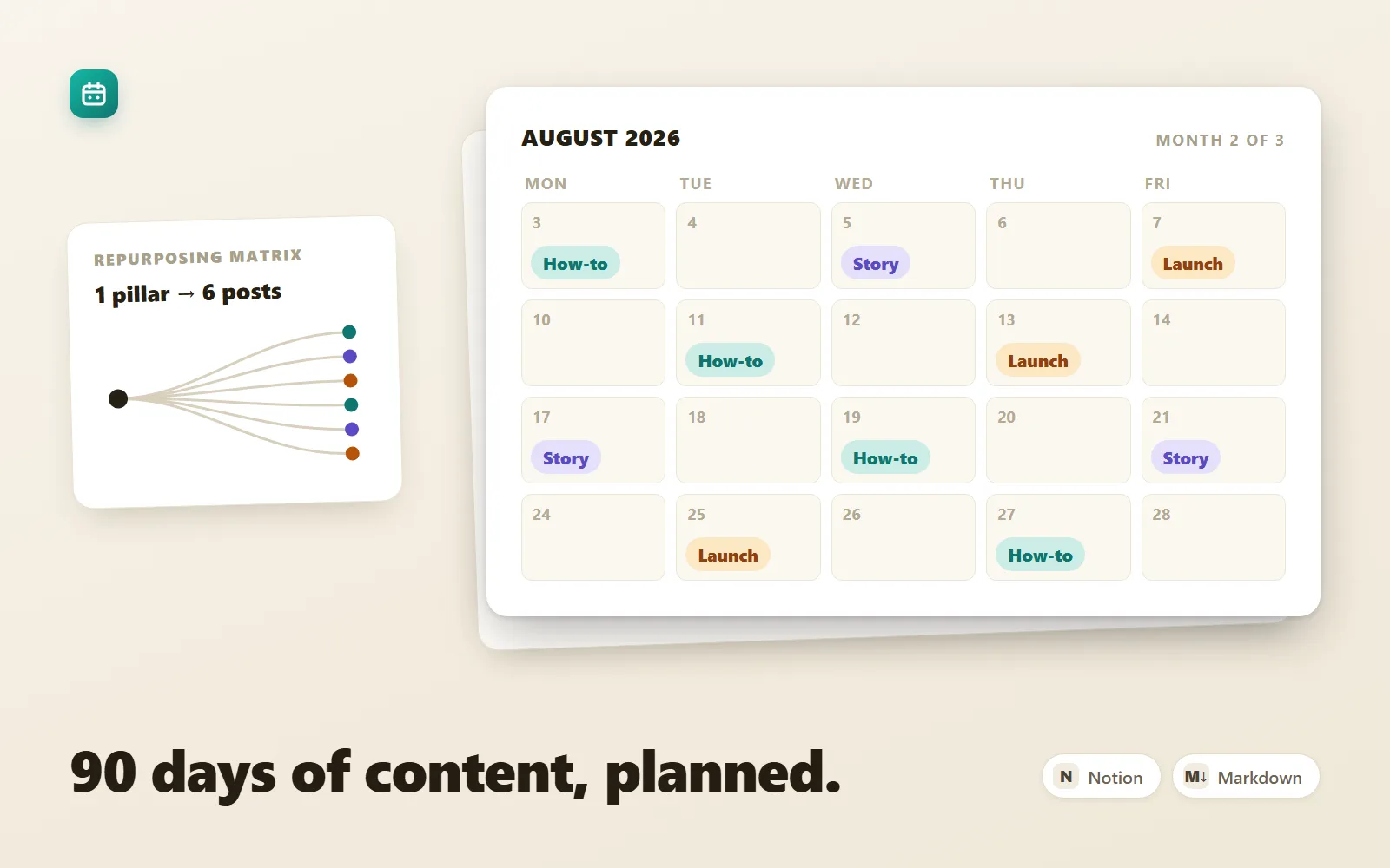Content Calendar OS — 90-Day Content System