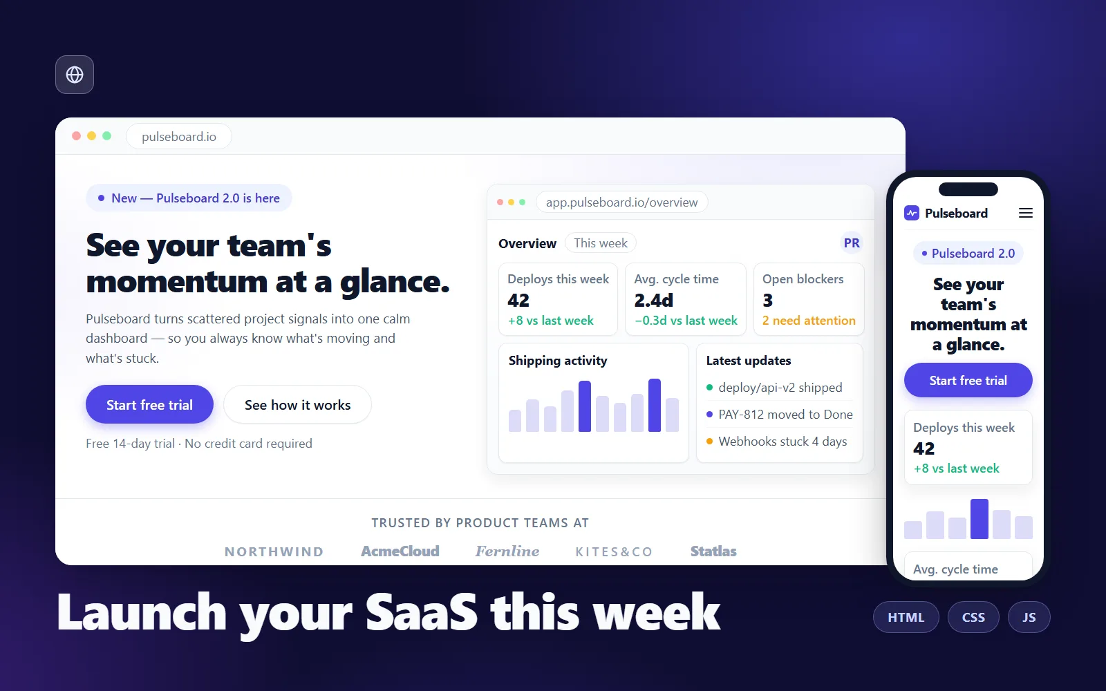 Horizon — SaaS Landing Page Template