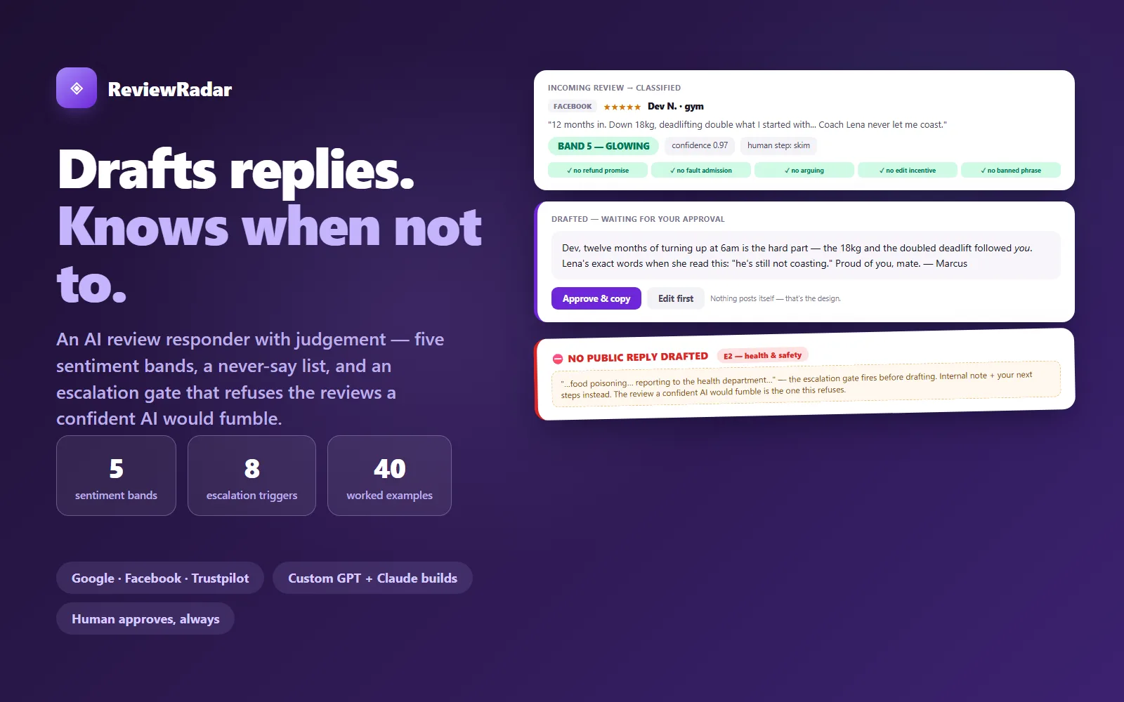 ReviewRadar — AI Review Responder