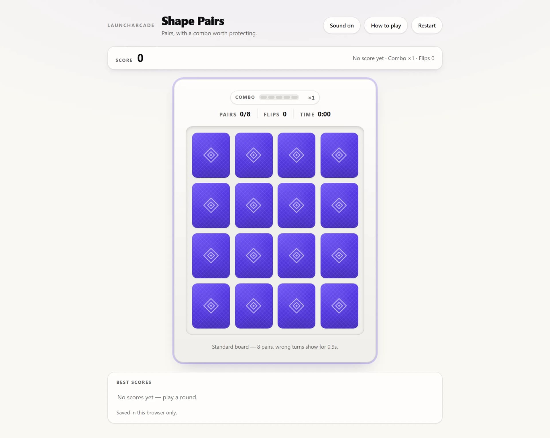 Shape Pairs — Matching Game with Combos