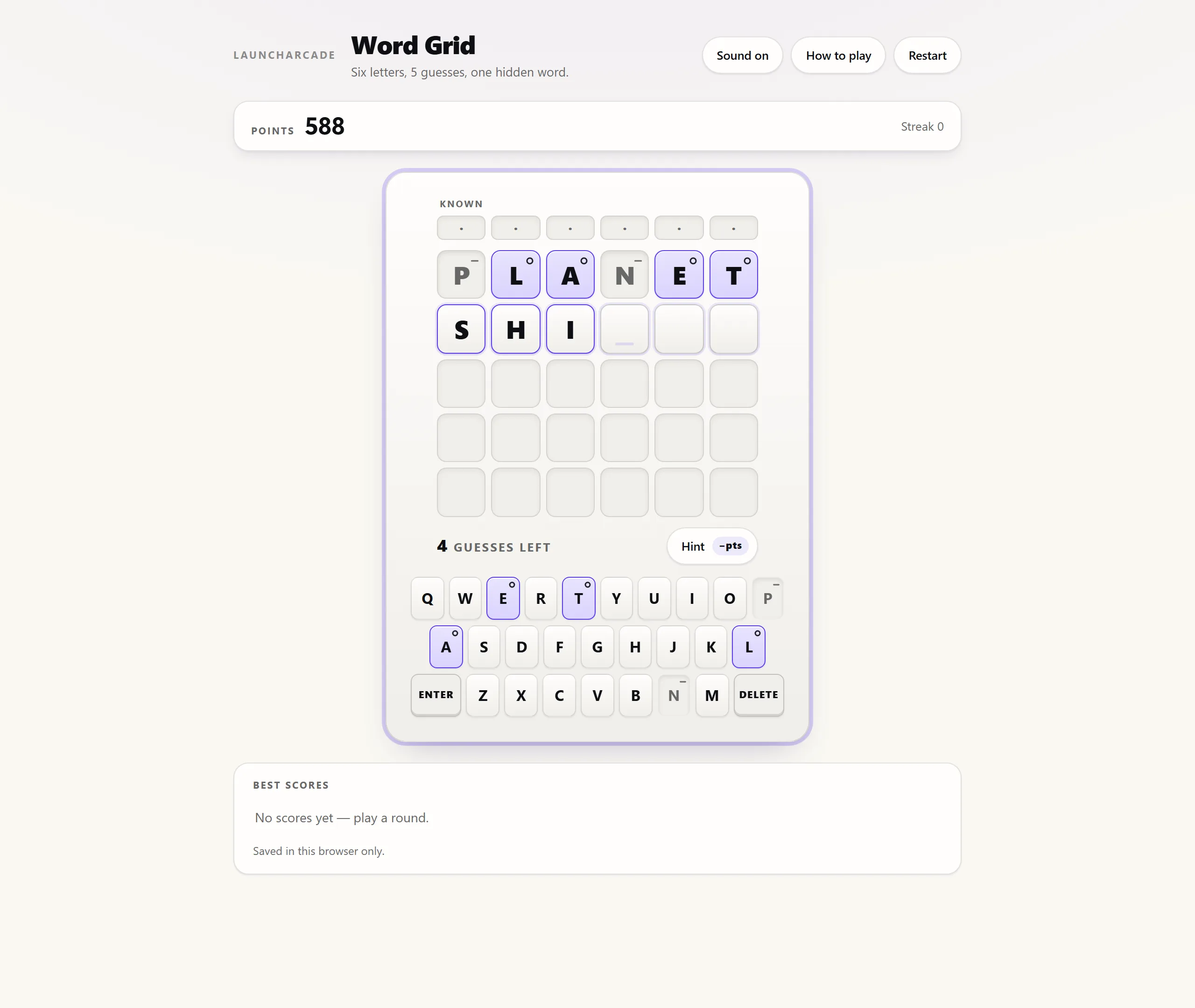 Word Grid — Six-Letter Word Puzzle
